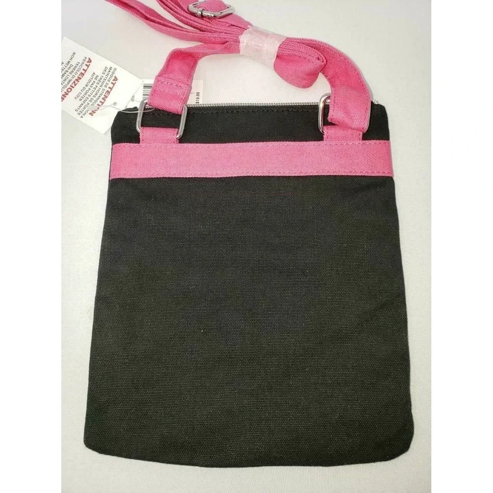 NWT DISNEY TATTOO STYLE CROSSBODY PARK PURSE‎ BAG BLACK PINK 2016